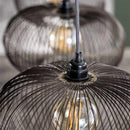 Modera - Hanglamp 4x Ø35 disk wire copper twist - Zwart nikkel