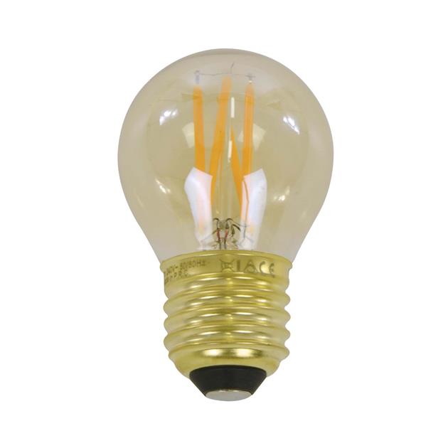 Modera - Lichtbron LED [G45] filament bol Ø4 5 - E27 4W 2100K 280lm dimbaar / Amberkleurig glas