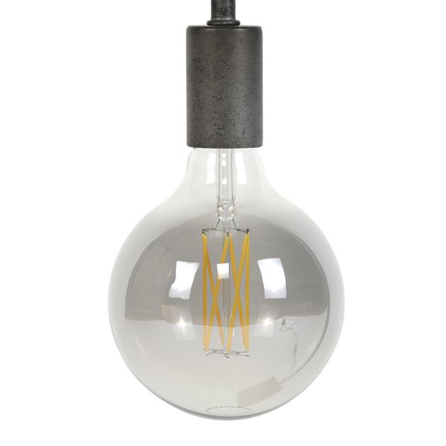 Modera - Lichtbron LED [G125] filament bol Ø12 5 - E27 6W dimbaar - Smoke grey glas