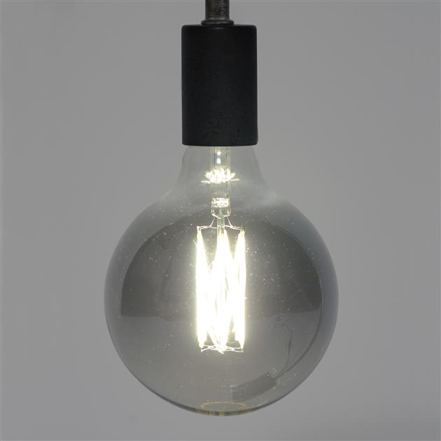 Modera - Lichtbron LED [G125] filament bol Ø12 5 - E27 6W dimbaar - Smoke grey glas
