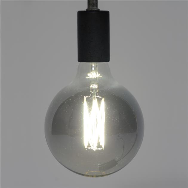 Modera - Lichtbron LED [G125] filament bol Ø12 5 - E27 6W dimbaar - Smoke grey glas - meubelboutique.nl
