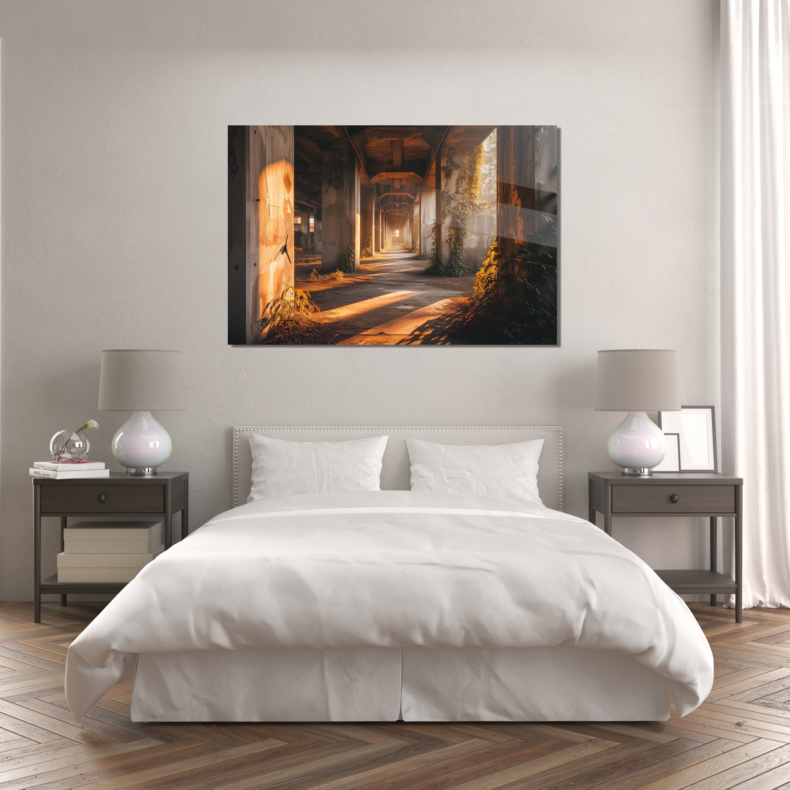 Glasschilderij - Exclusive - Liggend - Urbex Verlaten Gebouw Atlas