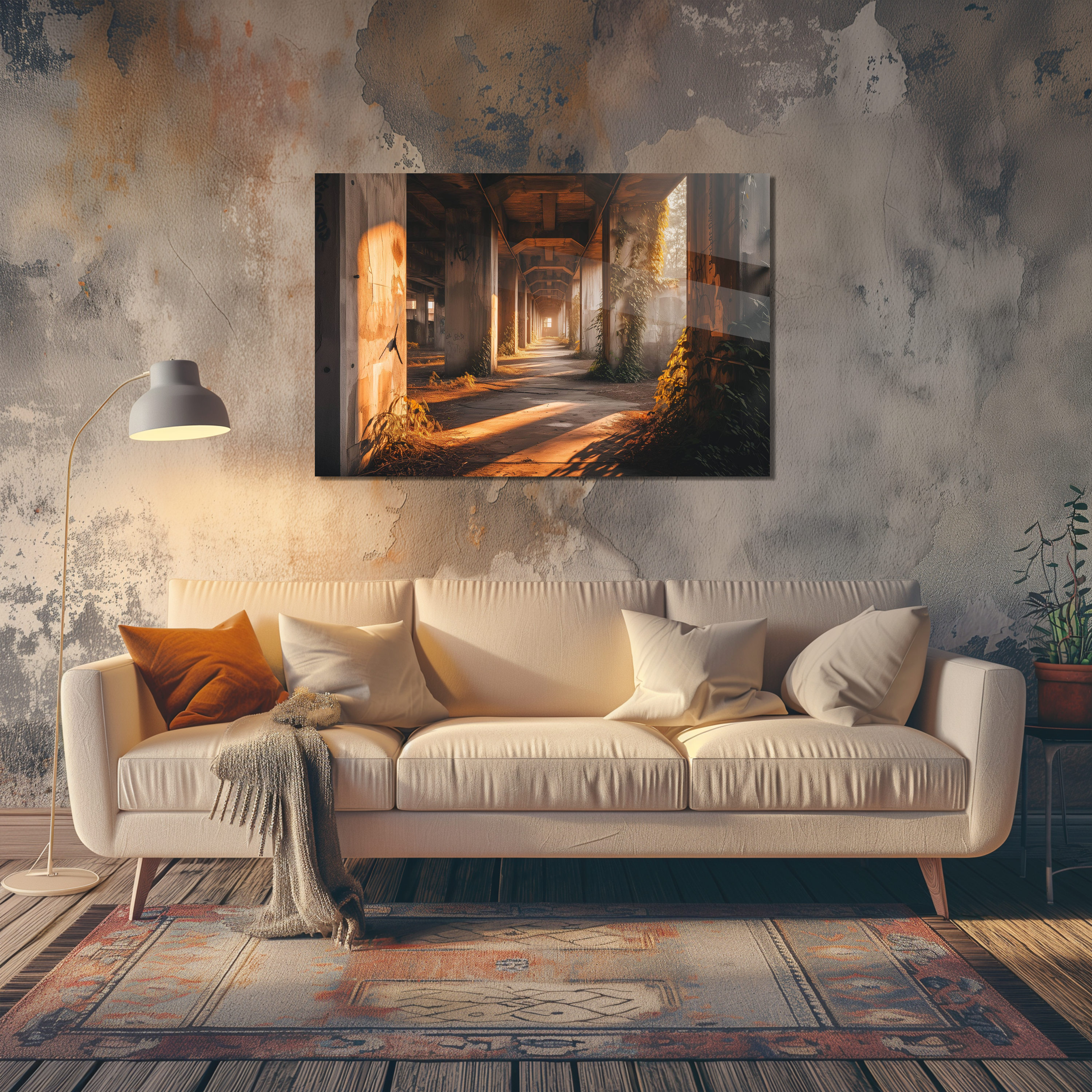 Glasschilderij - Exclusive - Liggend - Urbex Verlaten Gebouw Atlas