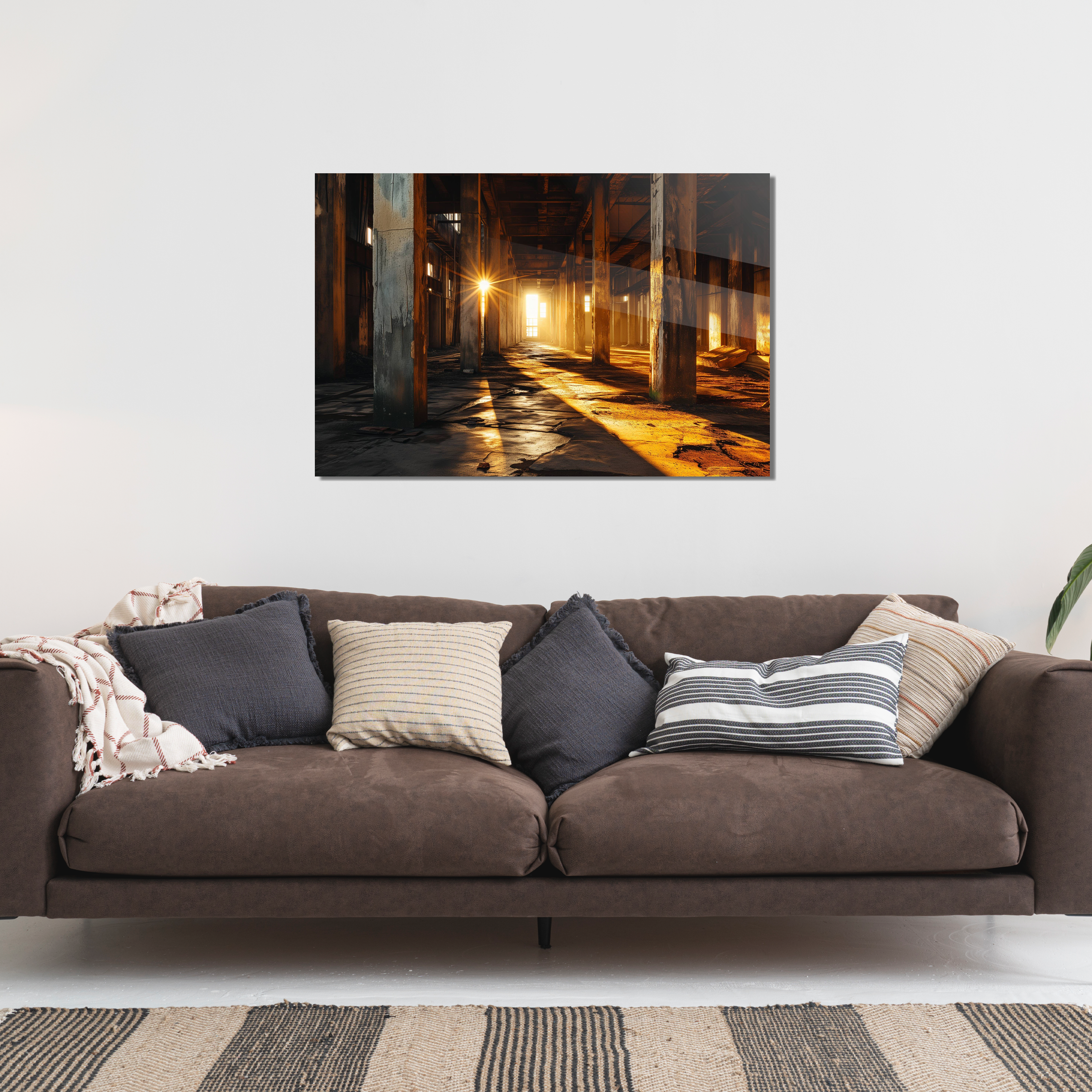 Glasschilderij - Exclusive - Liggend - Urbex Gouden Gedachte