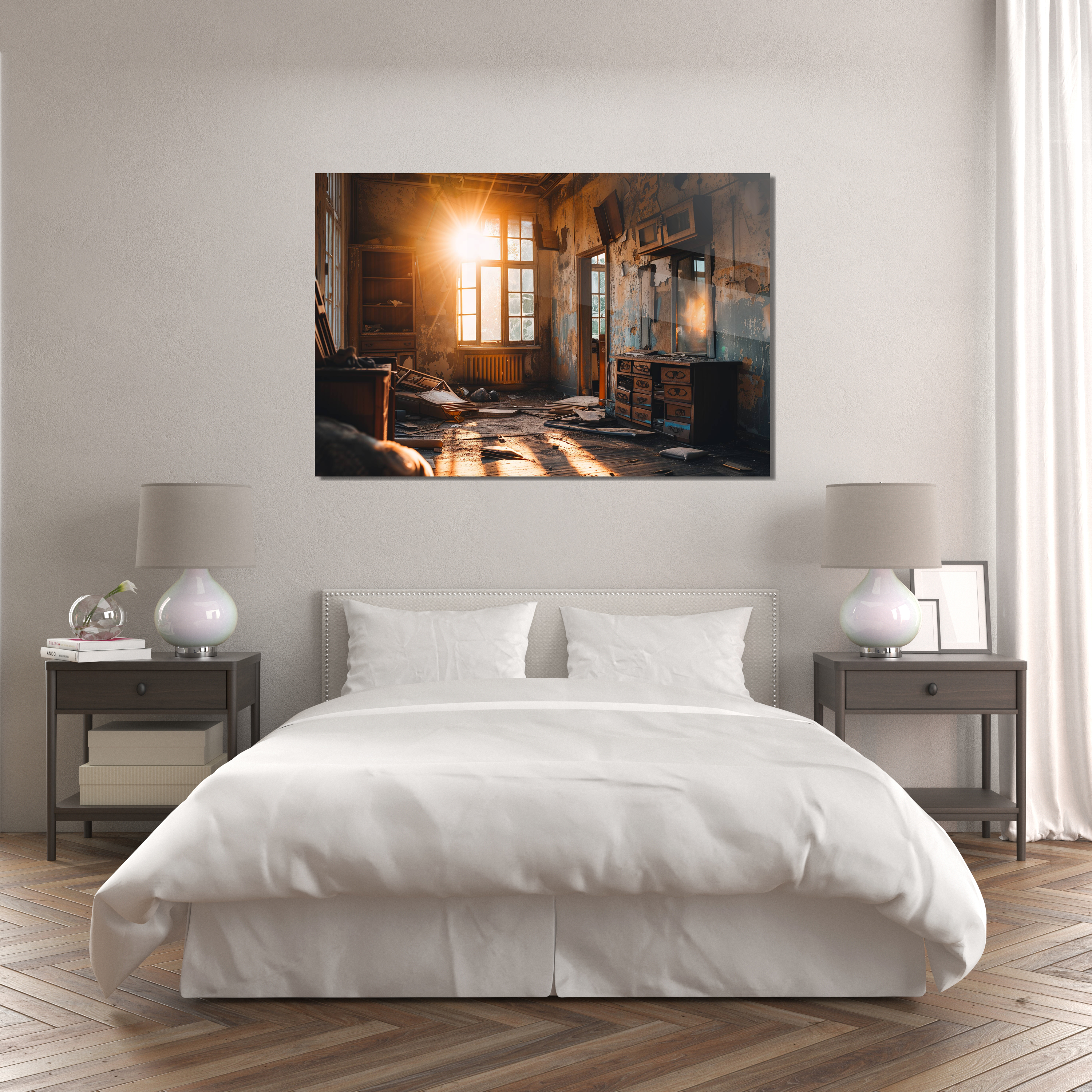 Glasschilderij - Exclusive - Liggend - Herinneringen in Beton Urbex