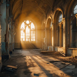 Glasschilderij - Exclusive - Liggend - Urbex Verlaten Gebouw Stille Getuigen 150x100x0.4 cm