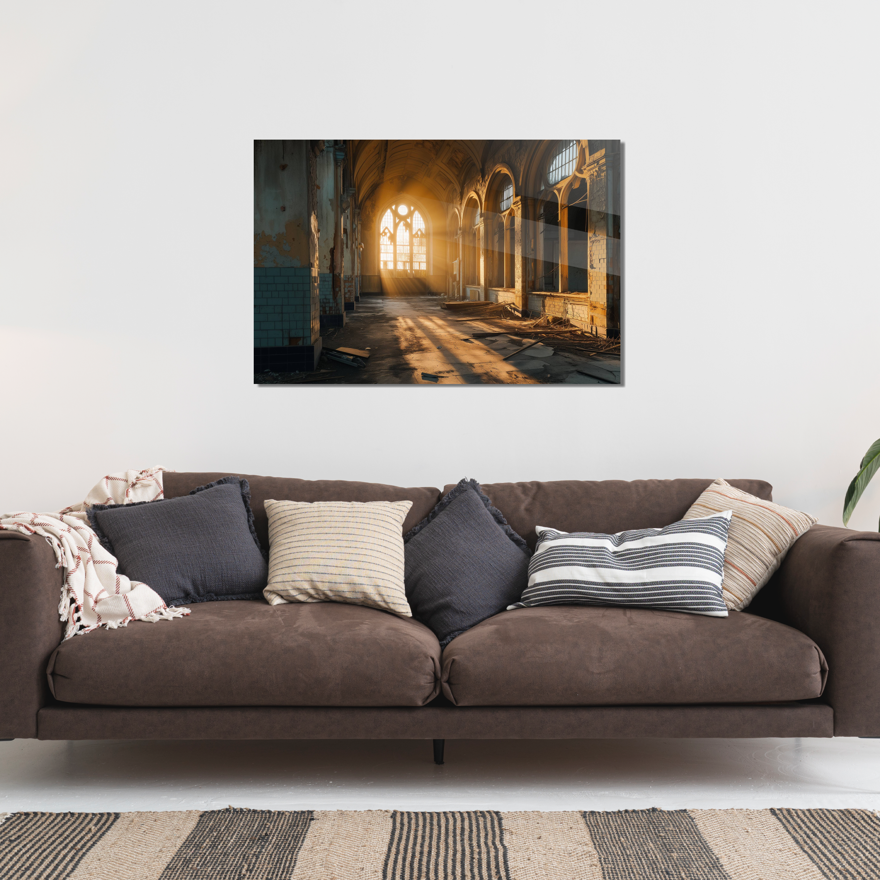 Glasschilderij - Exclusive - Liggend - Urbex Verlaten Gebouw Stille Getuigen