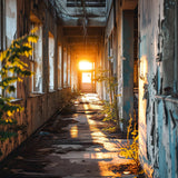 Glasschilderij - Exclusive - Liggend - Urbex Schoonheid van Verval 150x100x0.4 cm