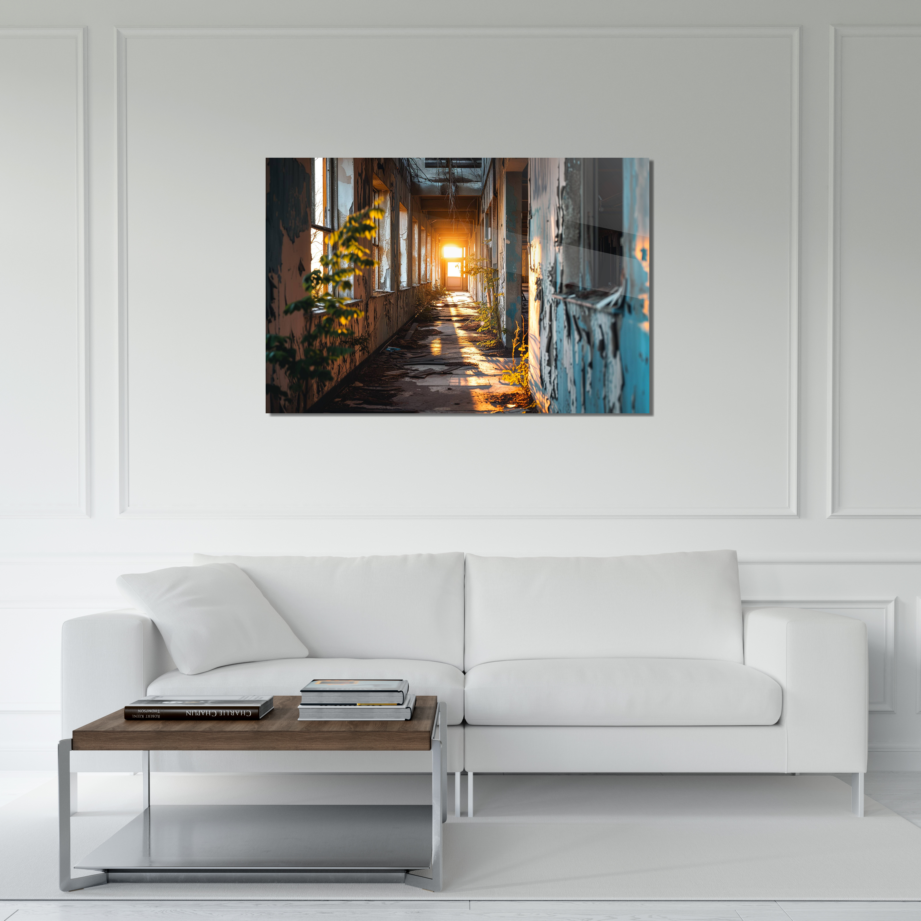 Glasschilderij - Exclusive - Liggend - Urbex Schoonheid van Verval