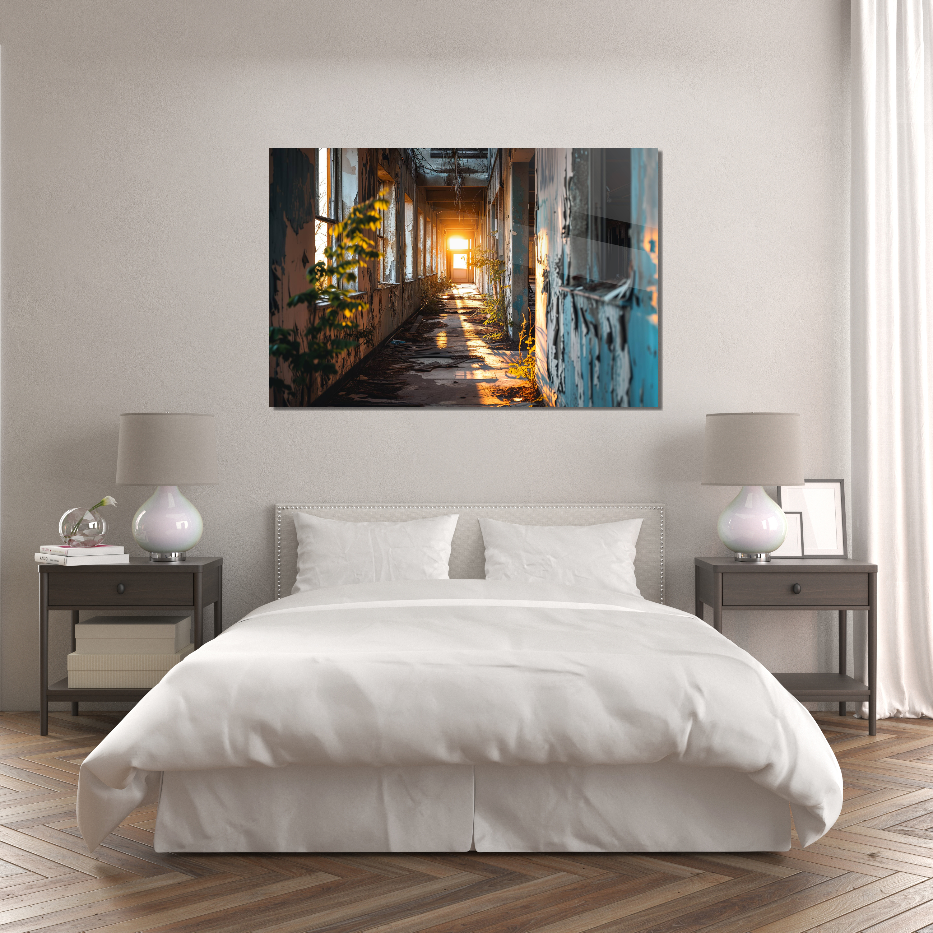 Glasschilderij - Exclusive - Liggend - Urbex Schoonheid van Verval