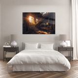 Glasschilderij - Exclusive - Liggend - Urbex Trappen Villa