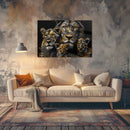 Glasschilderij - Exclusive - Liggend - Leeuwenfamilie 2 Welpjes Lotte - Gouden Eeuw Serie