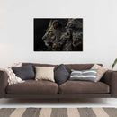 Glasschilderij - Exclusive - Liggend - Leeuwenfamilie 3 Welpjes, de Palmen - Gouden Eeuw Serie