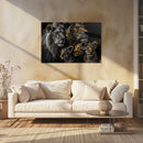 Glasschilderij - Exclusive - Liggend - Leeuwenfamilie 3 Welpjes Het Rijk - Gouden Eeuw Serie