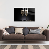 Glasschilderij - Exclusive - Liggend - Champagne Diner