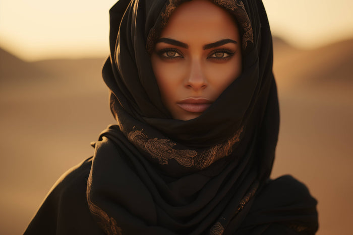 Glasschilderij - Exclusive - Liggend - Arabian Model