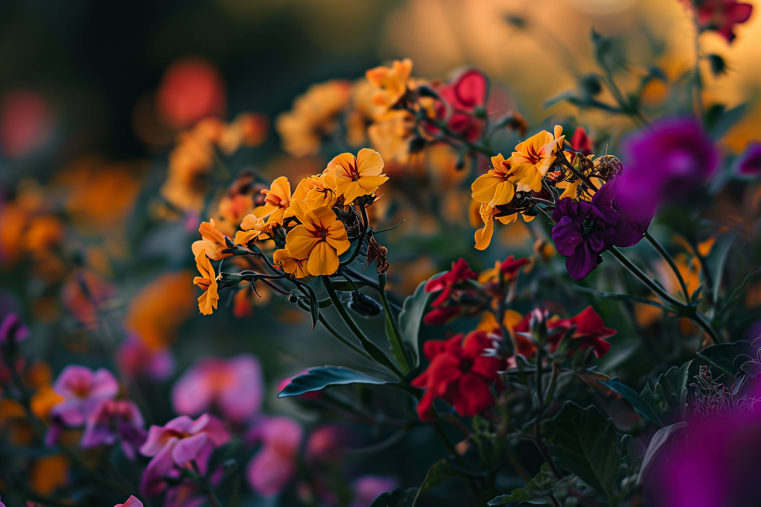 Glasschilderij - Exclusive - Liggend - Viooltjes Bloemen, Geel Paars 150x100x0.4 cm