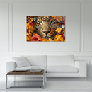 Glasschilderij - Exclusive - Liggend - Luipaardbloem's Blik Panter