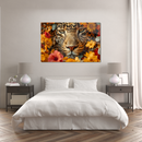 Glasschilderij - Exclusive - Liggend - Luipaardbloem's Blik Panter