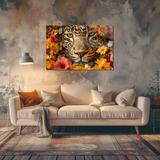 Glasschilderij - Exclusive - Liggend - Luipaardbloem's Blik Panter