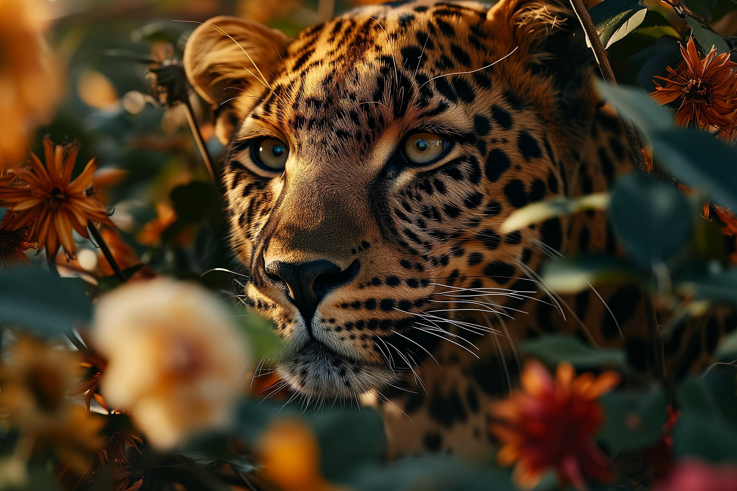 Glasschilderij - Exclusive - Liggend - Luipaard in Natuur 150x100x0.4 cm