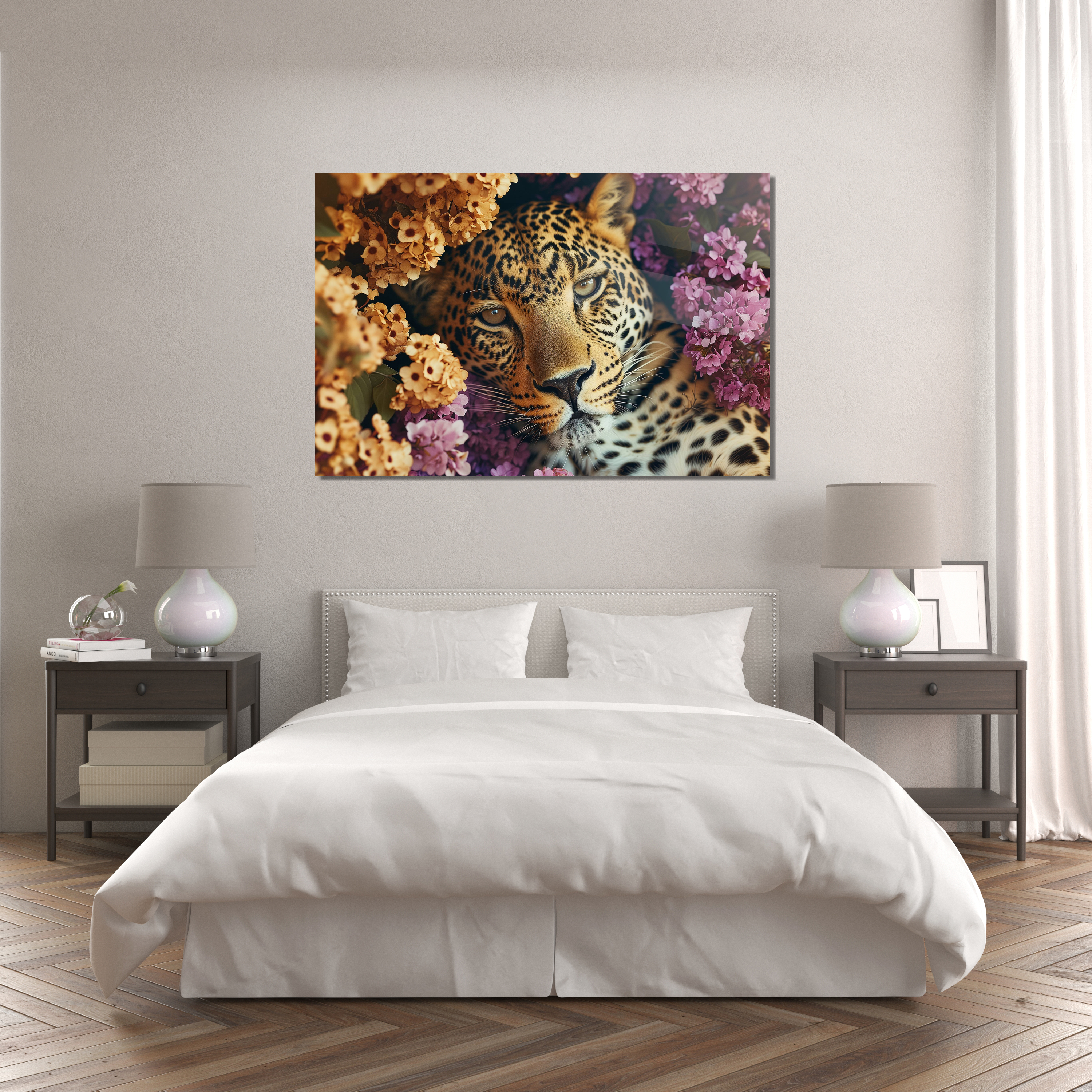 Glasschilderij - Exclusive - Liggend - Kroon van Kristal Panter