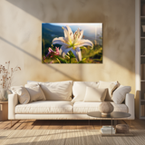 Glasschilderij - Exclusive - Liggend - Lelie Bloem