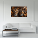 Glasschilderij - Exclusive - Liggend - Leeuwenliefde Bloeiende Brul