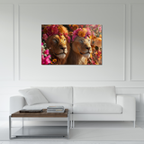 Glasschilderij - Exclusive - Liggend - Leeuwenliefde Fluisteraar