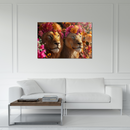 Glasschilderij - Exclusive - Liggend - Leeuwenliefde Fluisteraar