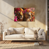 Glasschilderij - Exclusive - Liggend - Leeuwenliefde Fluisteraar