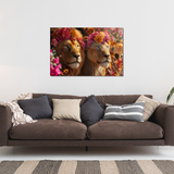 Glasschilderij - Exclusive - Liggend - Leeuwenliefde Fluisteraar