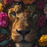 Glasschilderij - Exclusive - Liggend - De Leeuw en zijn Lente 150x100x0.4 cm