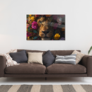 Glasschilderij - Exclusive - Liggend - De Leeuw en zijn Lente