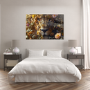 Glasschilderij - Exclusive - Liggend - De Zonnekoning Leeuw