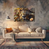 Glasschilderij - Exclusive - Liggend - De Zonnekoning Leeuw