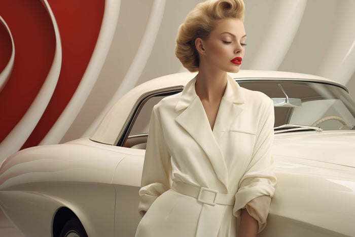 Glasschilderij - Exclusive - Liggend - Classic Car Pearls