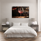 Glasschilderij - Exclusive - Liggend - Glas Rode Wijn Chique