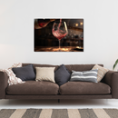 Glasschilderij - Exclusive - Liggend - Glas Rode Wijn Chique