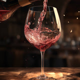 Glasschilderij - Exclusive - Liggend - Glas Rode Wijn Chique 150x100x0.4 cm