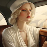 Glasschilderij - Exclusive - Liggend - Luxury Classic Car WaterColor 150x100x0.4 cm