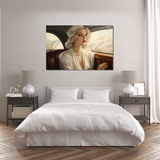 Glasschilderij - Exclusive - Liggend - Luxury Classic Car WaterColor