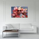 Glasschilderij - Exclusive - Liggend - Bloeiende Rode Rozen