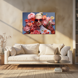 Glasschilderij - Exclusive - Liggend - Bloeiende Rode Rozen