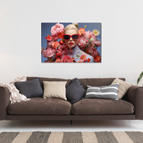 Glasschilderij - Exclusive - Liggend - Bloeiende Rode Rozen