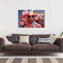 Glasschilderij - Exclusive - Liggend - Bloeiende Rode Rozen