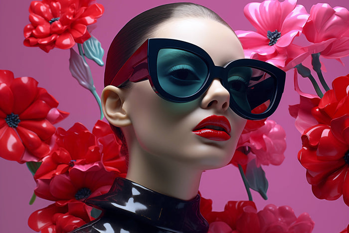 Glasschilderij - Exclusive - Liggend - Florale Fluistering
