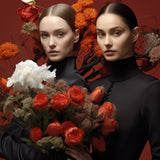 Glasschilderij - Exclusive - Liggend - Branded Fashion Models Rood 150x100x0.4 cm