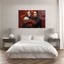 Glasschilderij - Exclusive - Liggend - Branded Fashion Models Rood