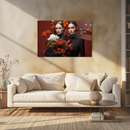 Glasschilderij - Exclusive - Liggend - Branded Fashion Models Rood